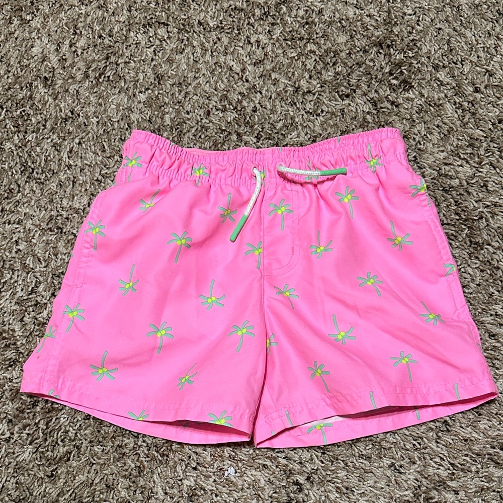 Cat & Jack Pink Palm Print Boys swim trunks. Size medium or 8